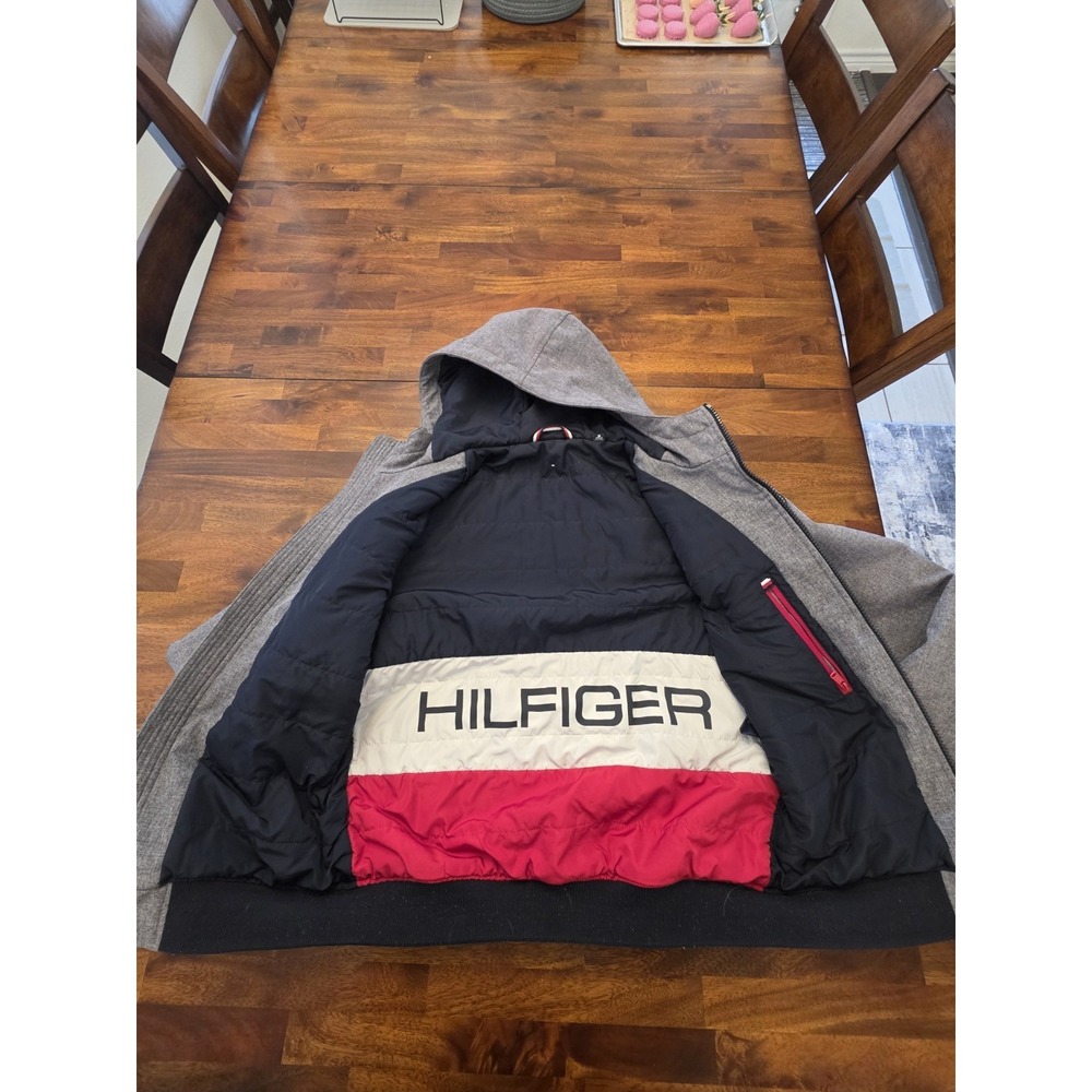 Tommy Hilfiger Men's Jacket Size M Y2K Genz Genx Full Zip Hooded - Picture 5 of 8